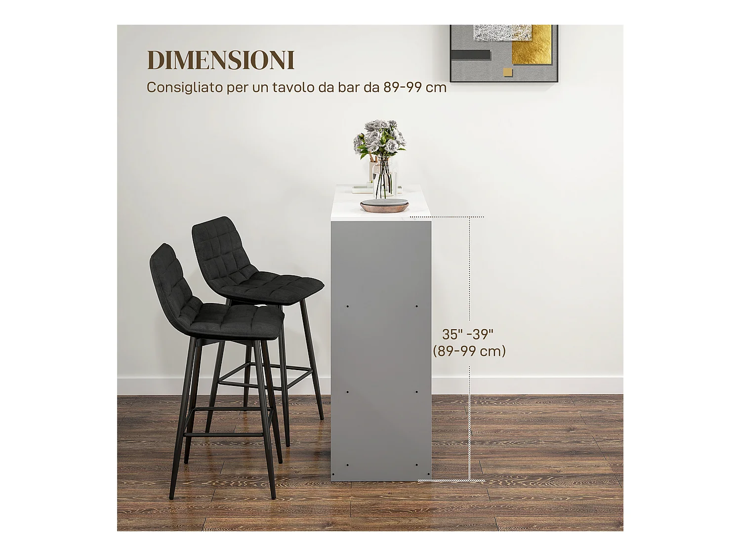 Set 2 sgabelli da cucina stile nordico effetto velluto nero