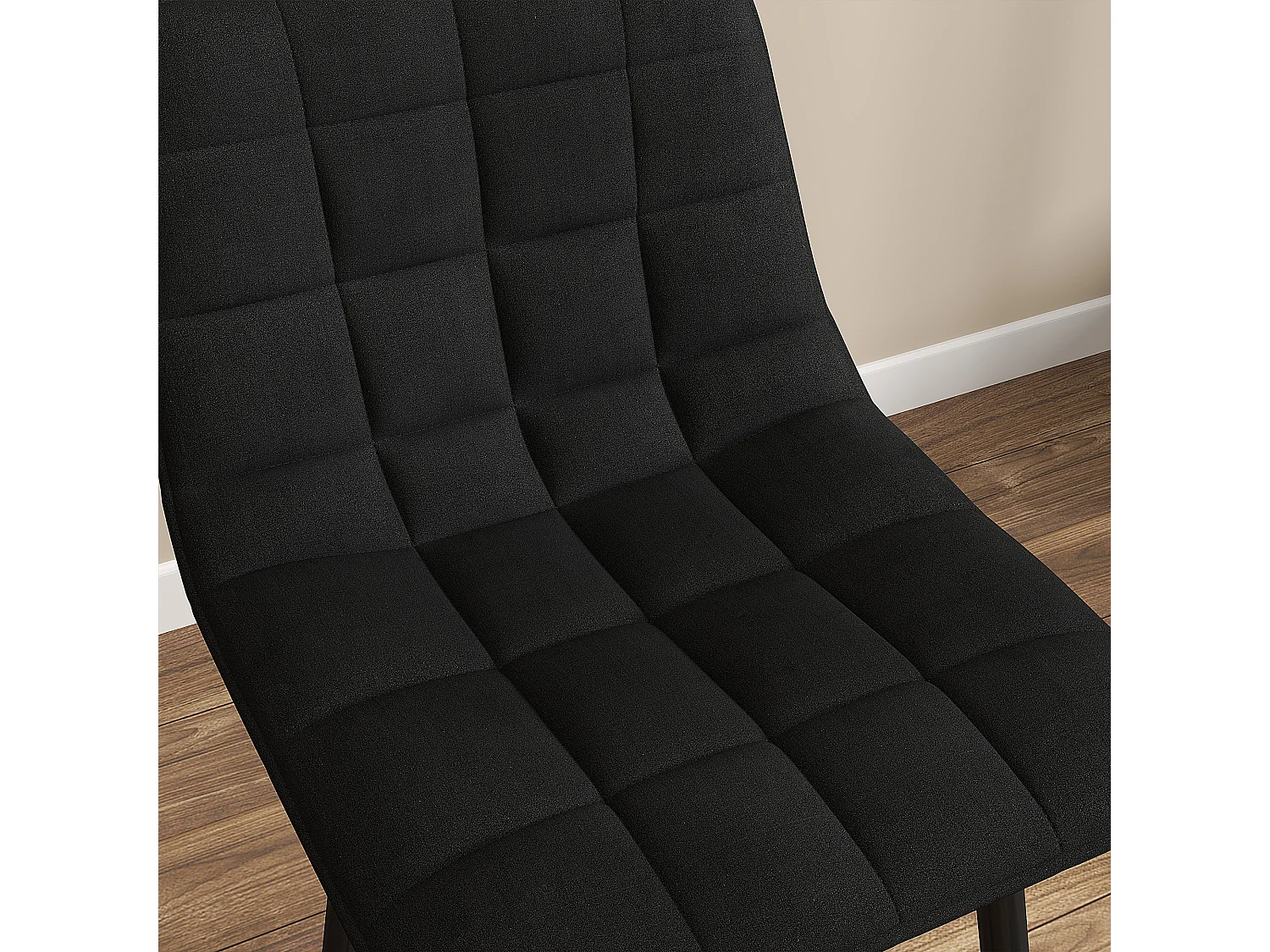 Set 2 sgabelli da cucina stile nordico effetto velluto nero