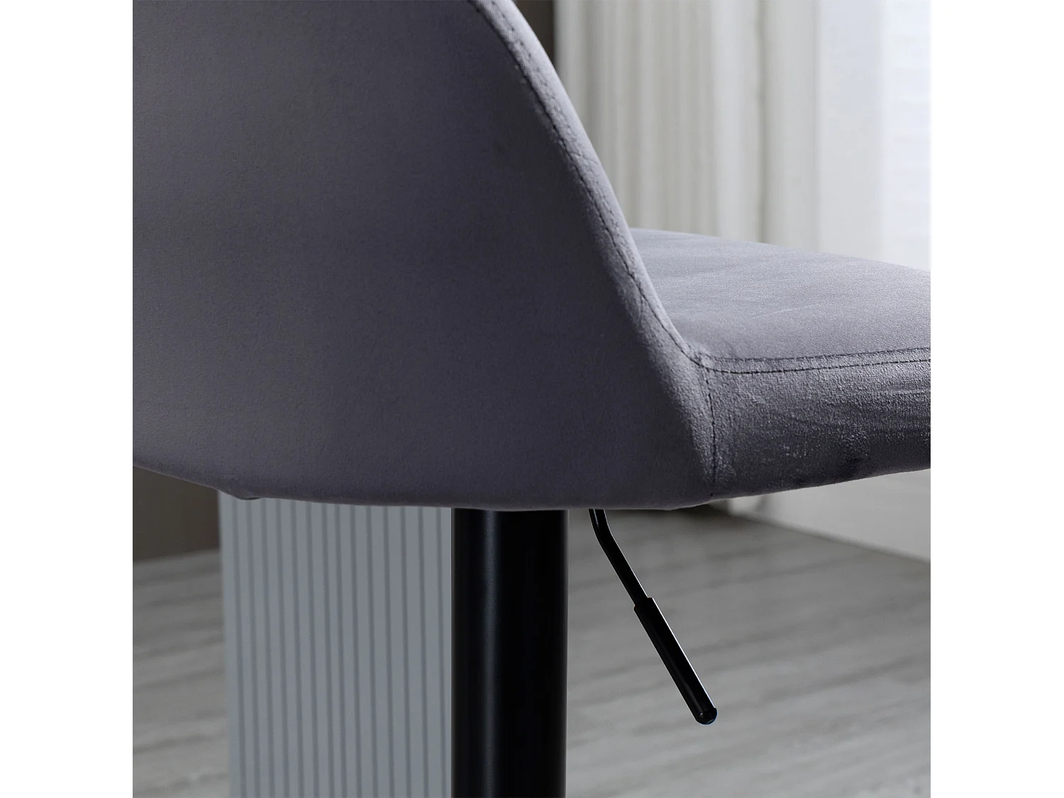 Set 2 sgabelli da bar con schienale altezza regolabile grigio