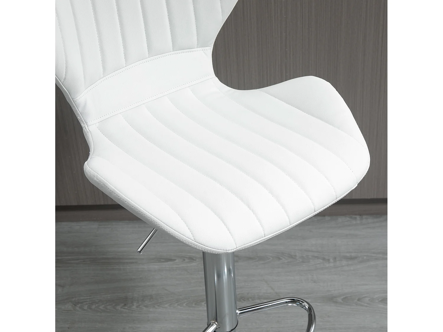 Set 2 sgabelli da bar con seduta ergonomica e poggiapiedi bianco