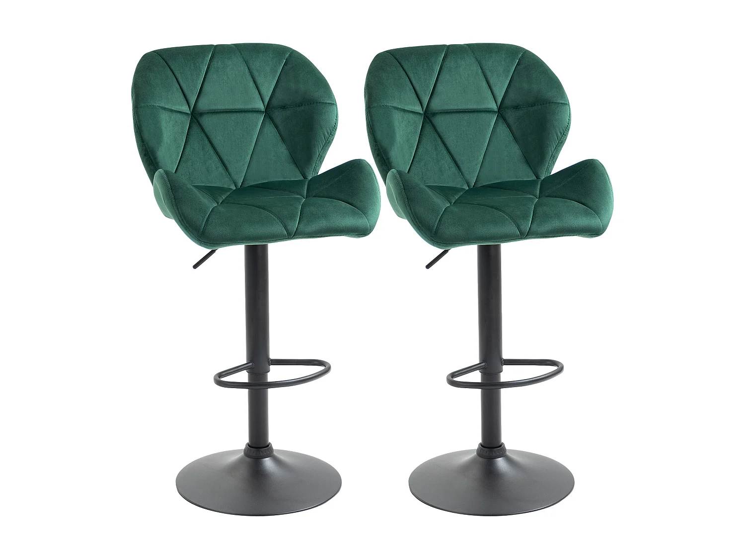 Set 2 sgabelli da bar girevoli altezza regolabile in velluto