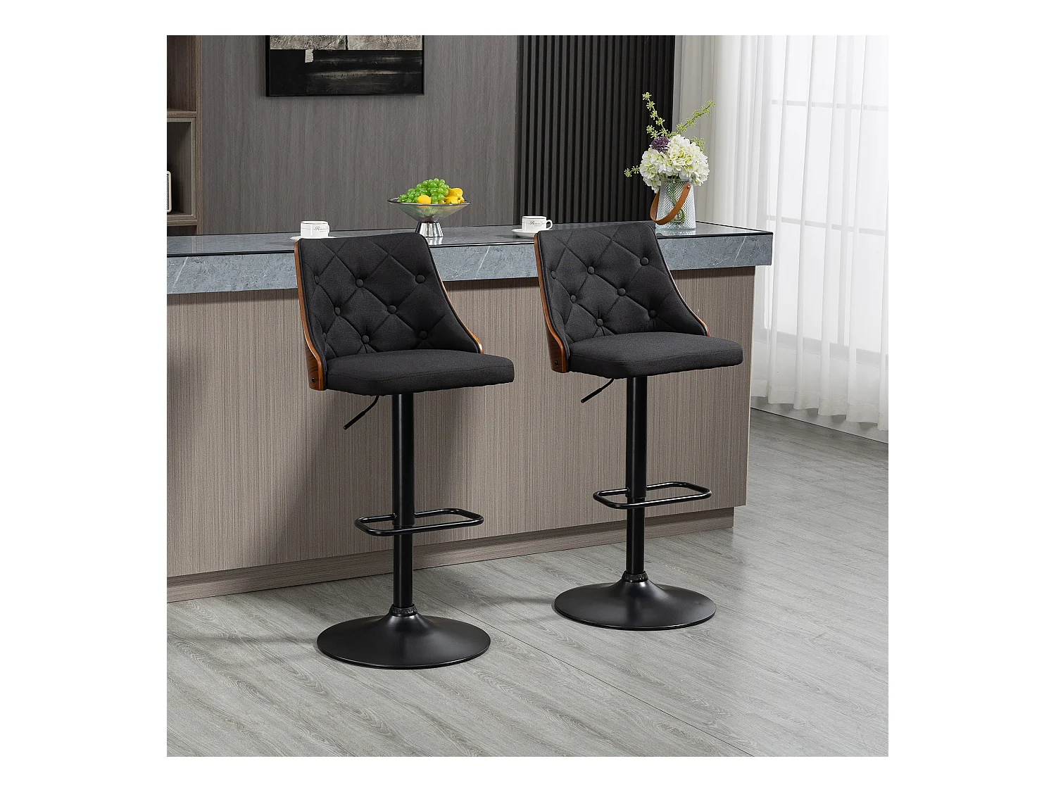 Set 2 sgabelli da bar moderni e girevoli ad altezza regolabile