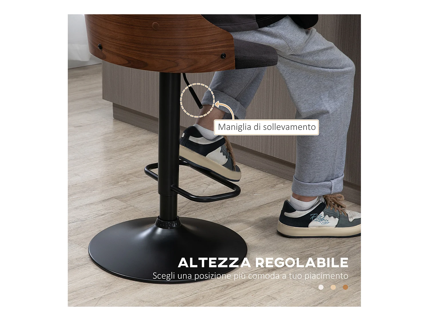 Set 2 sgabelli da bar moderni e girevoli ad altezza regolabile