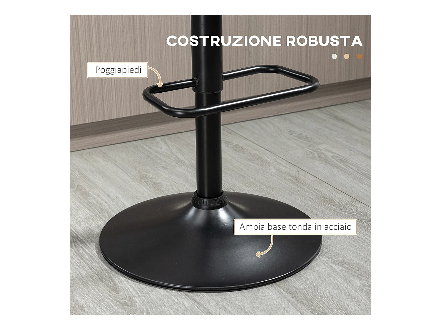 Set 2 sgabelli da bar moderni e girevoli ad altezza regolabile