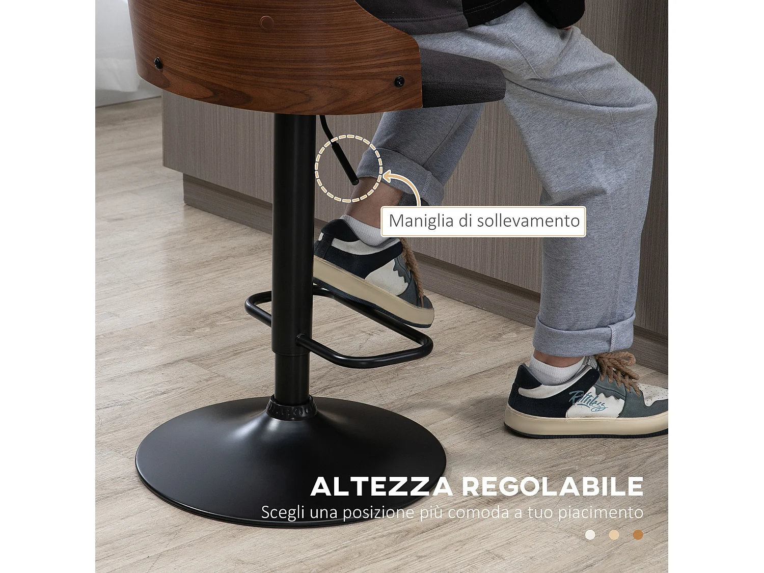 Set 2 sgabelli da bar moderni e girevoli ad altezza regolabile