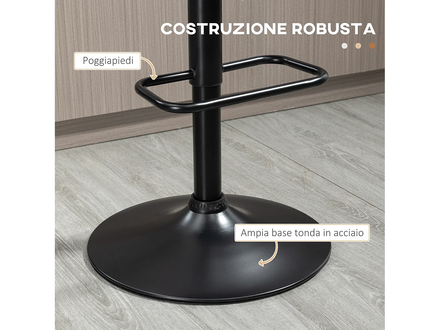 Set 2 sgabelli da bar moderni e girevoli ad altezza regolabile