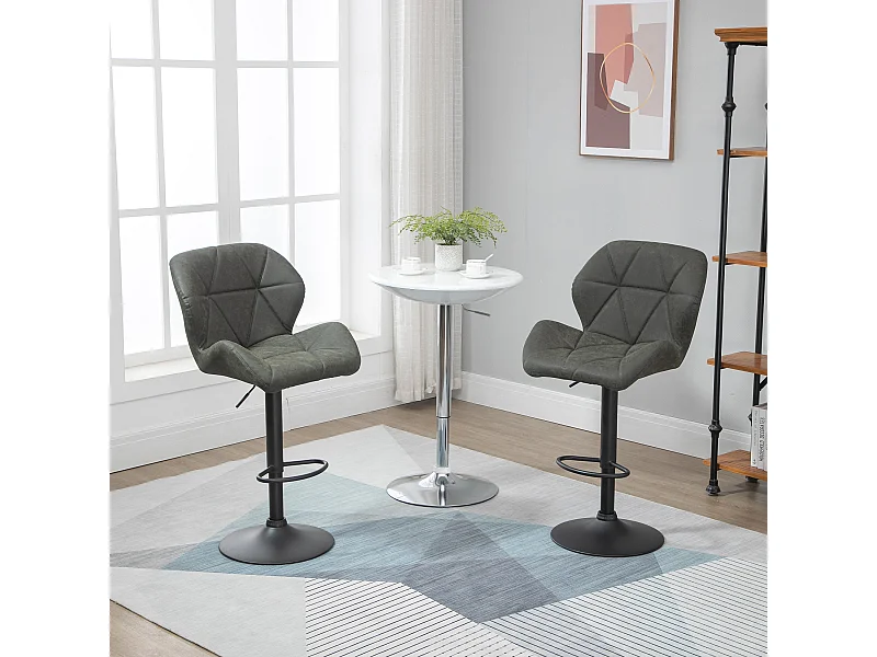 Set 2 sgabelli da bar girevoli altezza regolabile in similpelle