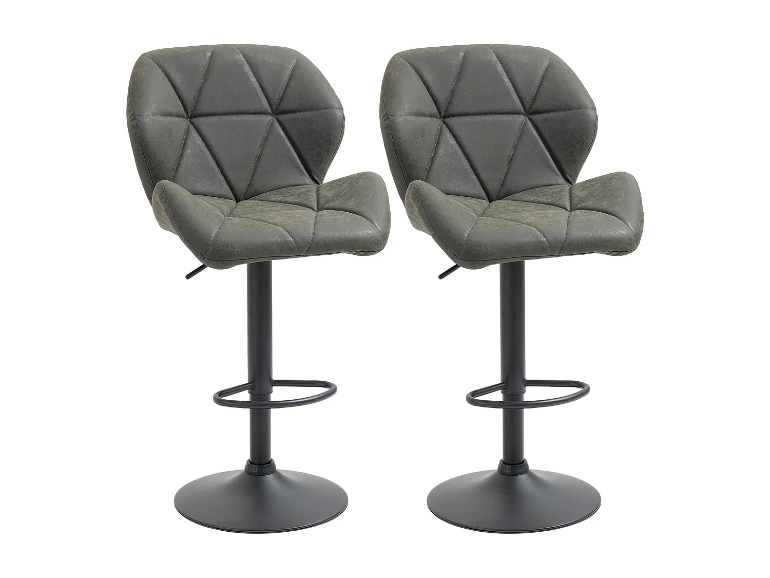 Set 2 sgabelli da bar girevoli altezza regolabile in similpelle
