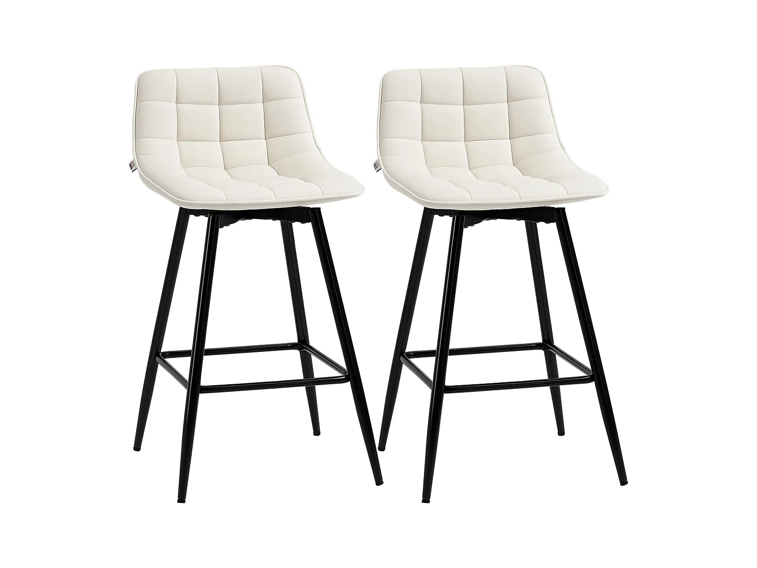 Set 2 sgabelli da bar in velluto con schienale e poggiapiedi