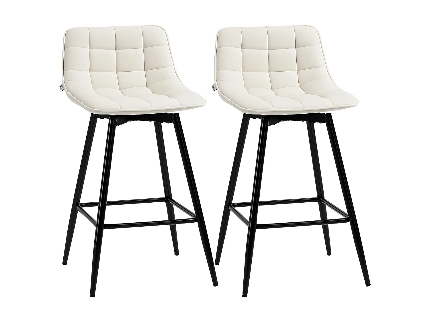 Set 2 sgabelli da bar in velluto con schienale e poggiapiedi