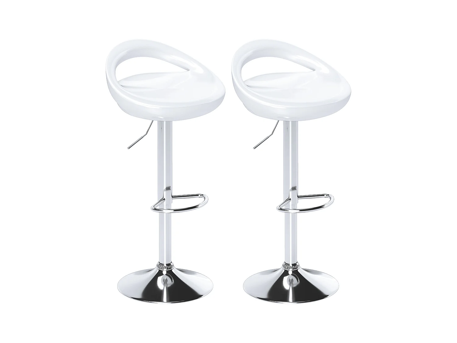 Set 2 sgabelli da bar girevoli con altezza regolabile bianco
