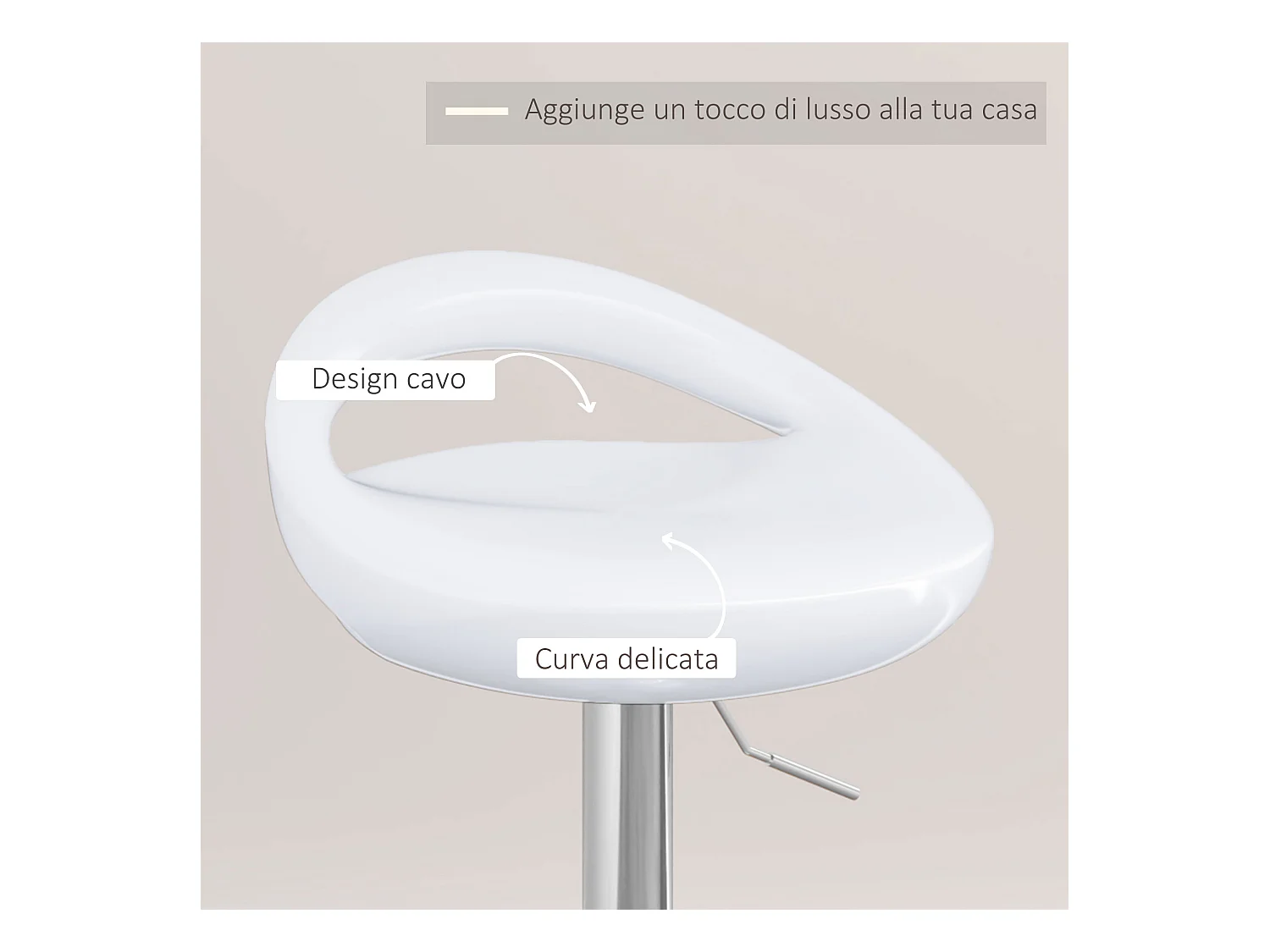 Set 2 sgabelli da bar girevoli con altezza regolabile bianco