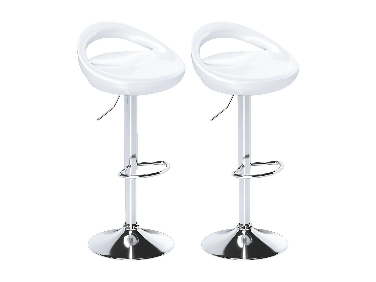 Set 2 sgabelli da bar girevoli con altezza regolabile bianco