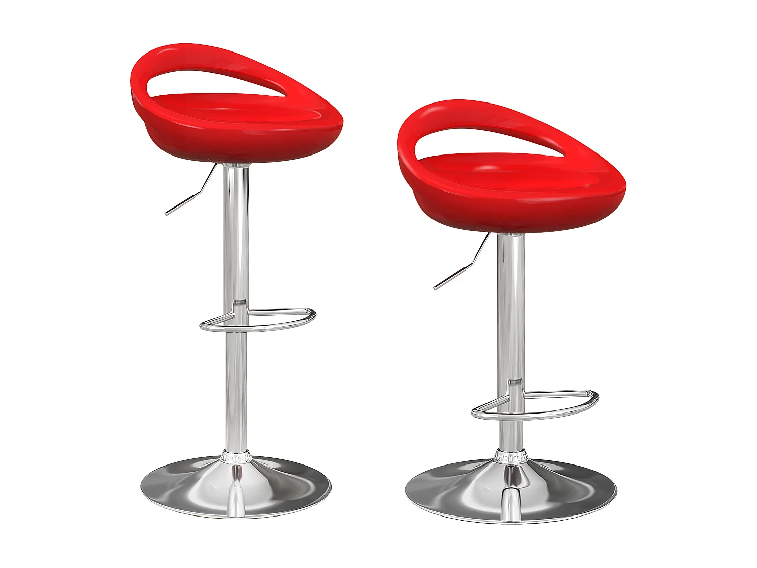 Set 2 sgabelli da bar girevoli con altezza regolabile rosso