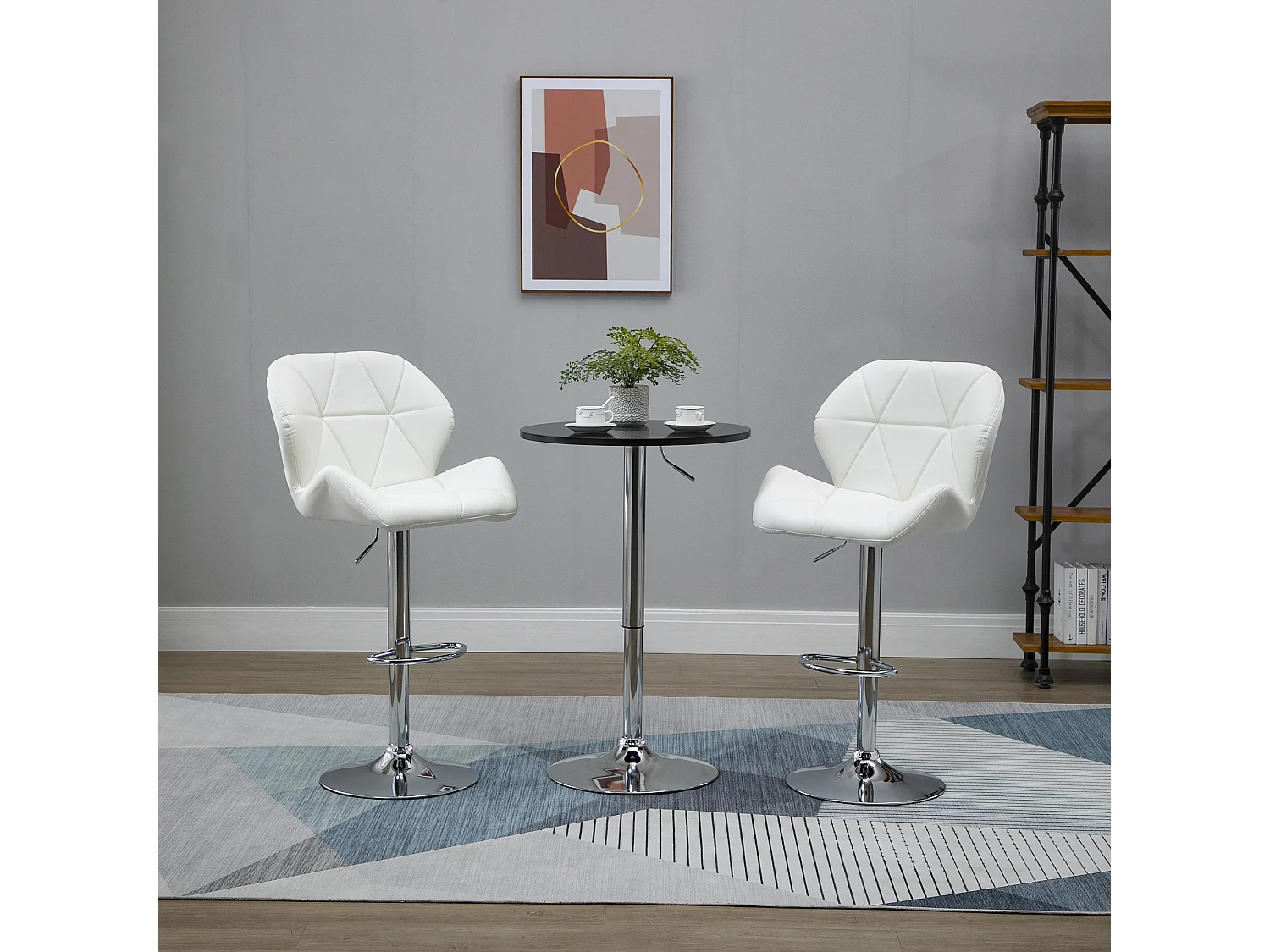 Set 2 sgabelli da bar girevoli altezza regolabile in similpelle
