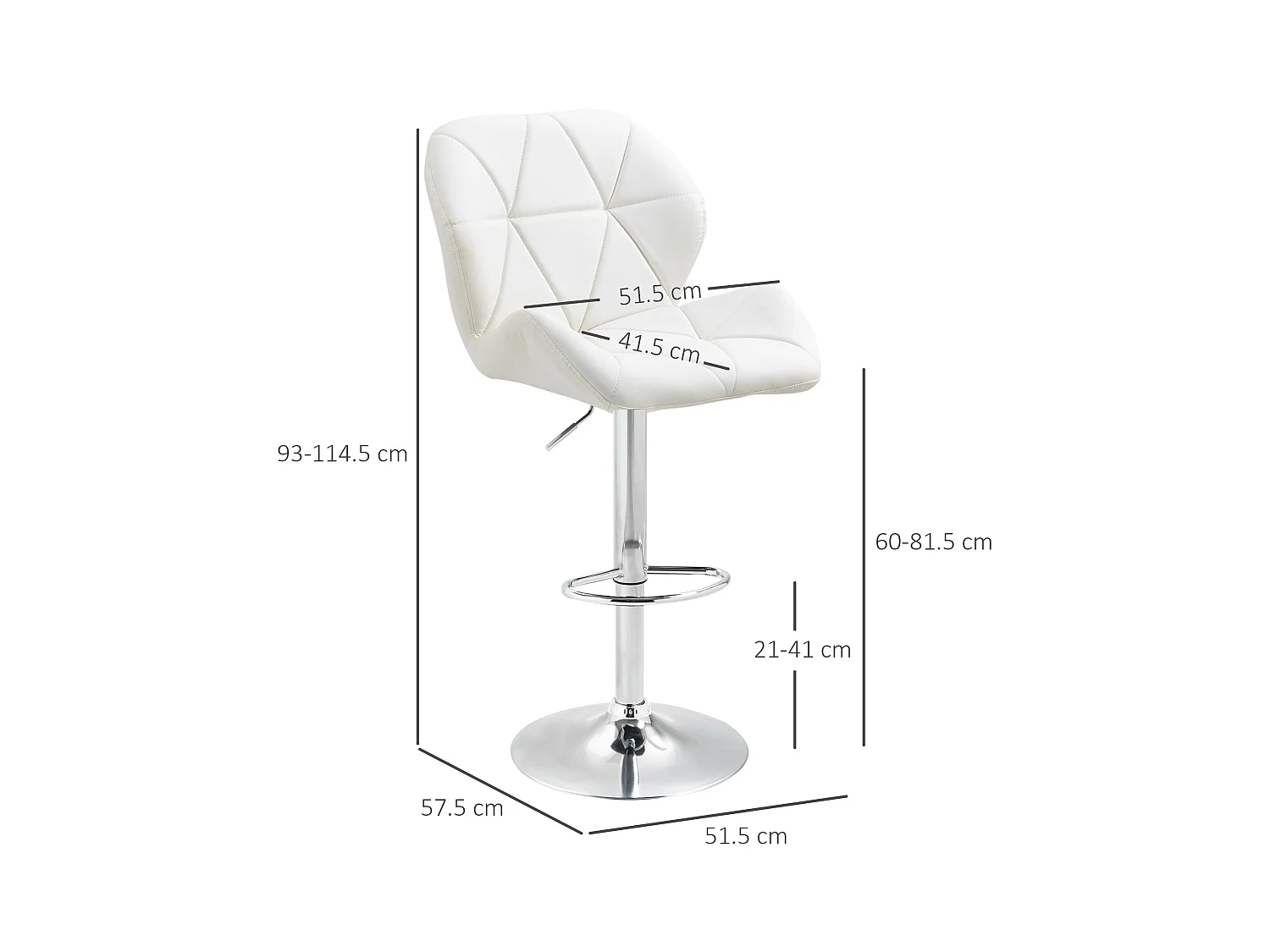 Set 2 sgabelli da bar girevoli altezza regolabile in similpelle