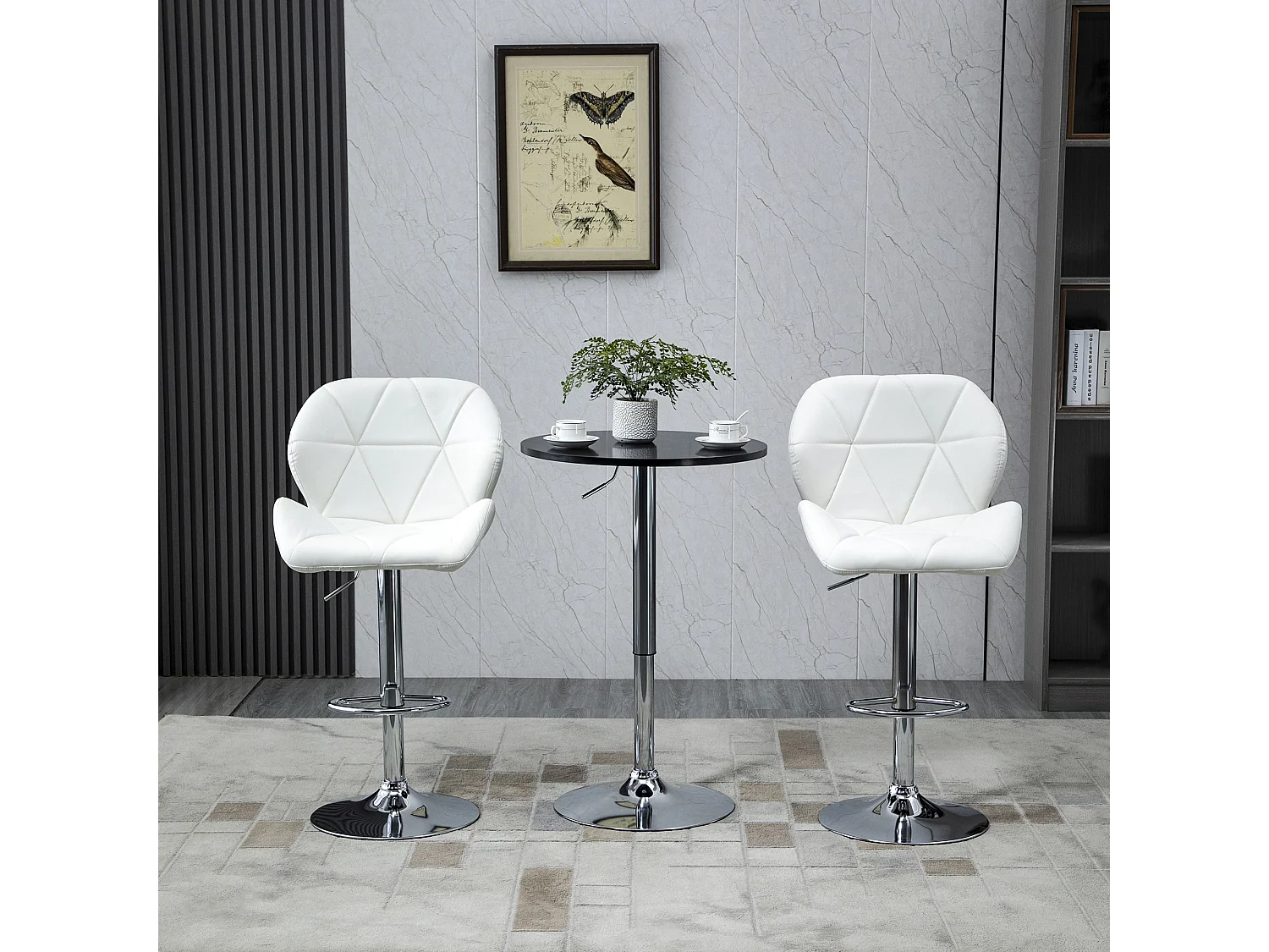 Set 2 sgabelli da bar girevoli altezza regolabile in similpelle