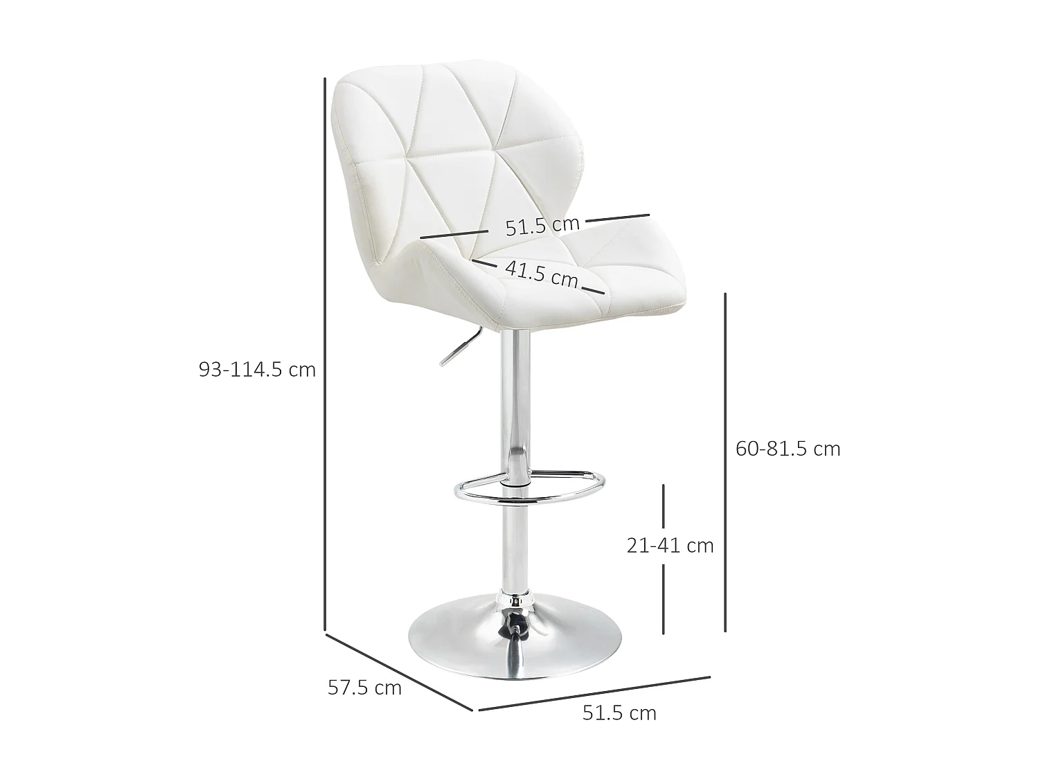 Set 2 sgabelli da bar girevoli altezza regolabile in similpelle
