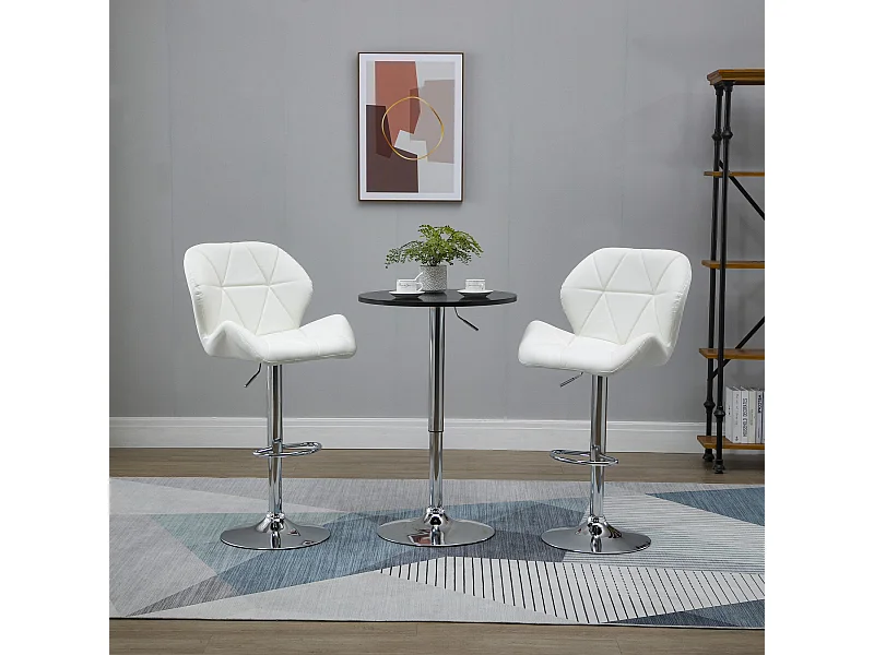 Set 2 sgabelli da bar girevoli altezza regolabile in similpelle