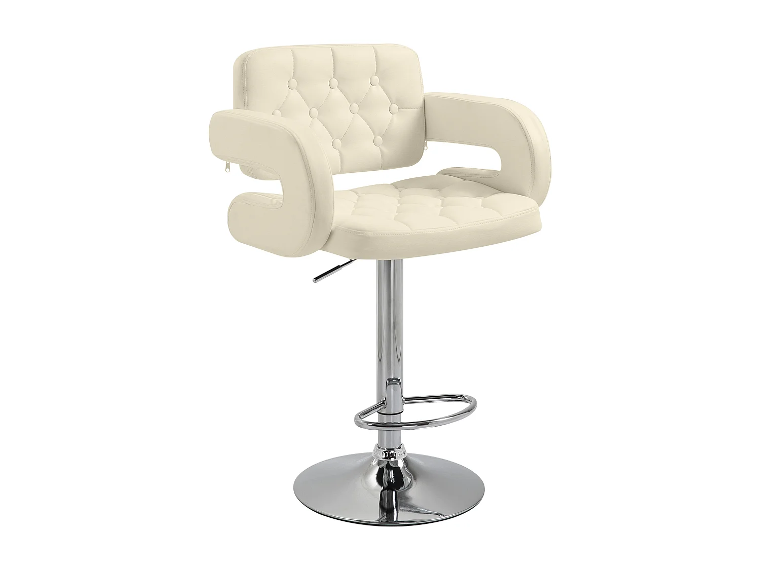 Sgabello da bar con schienale braccioli girevole altezza regolabile