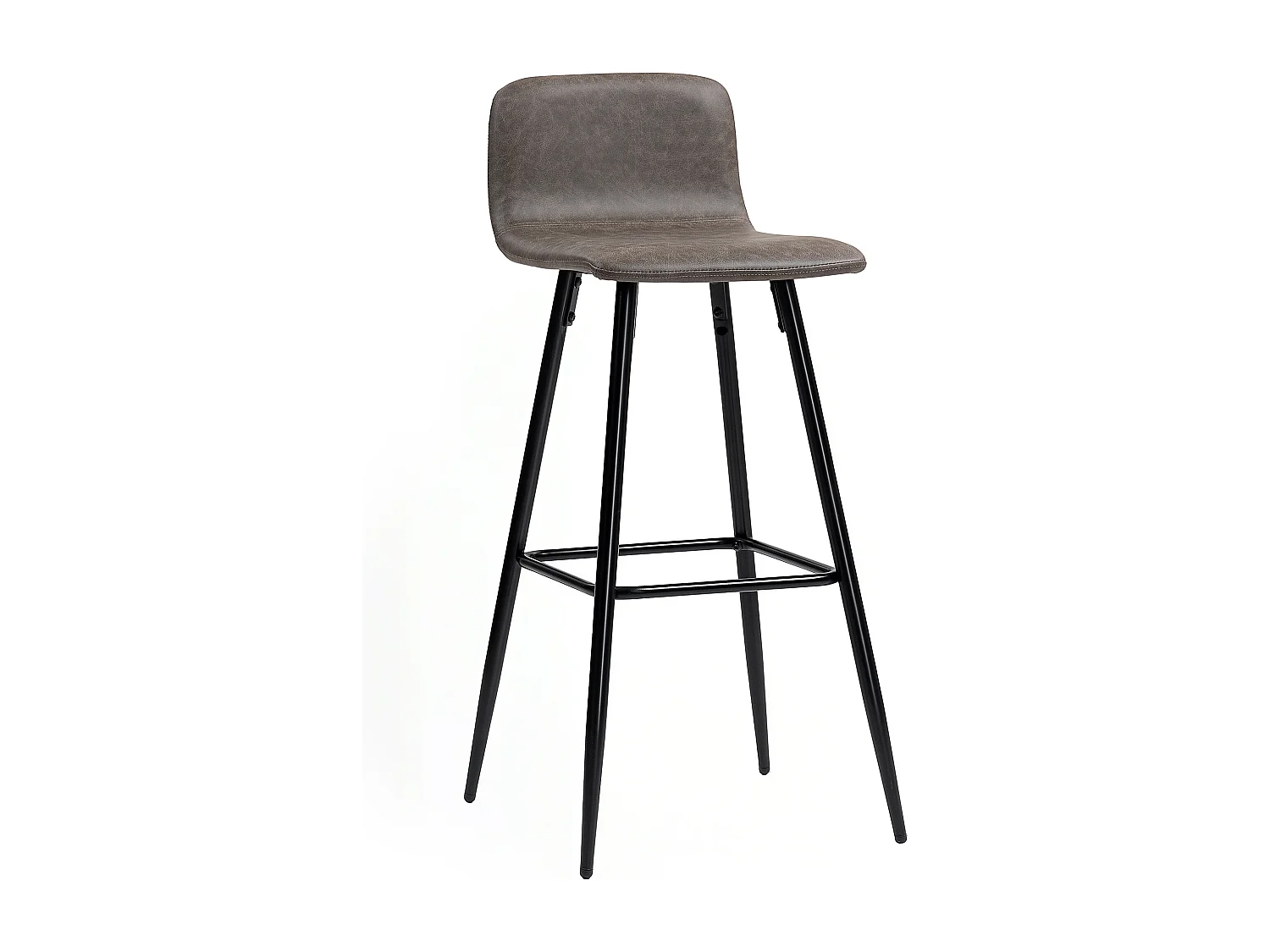 Set 2 sgabelli da bar con schienale basso e poggiapiedi in pu marrone