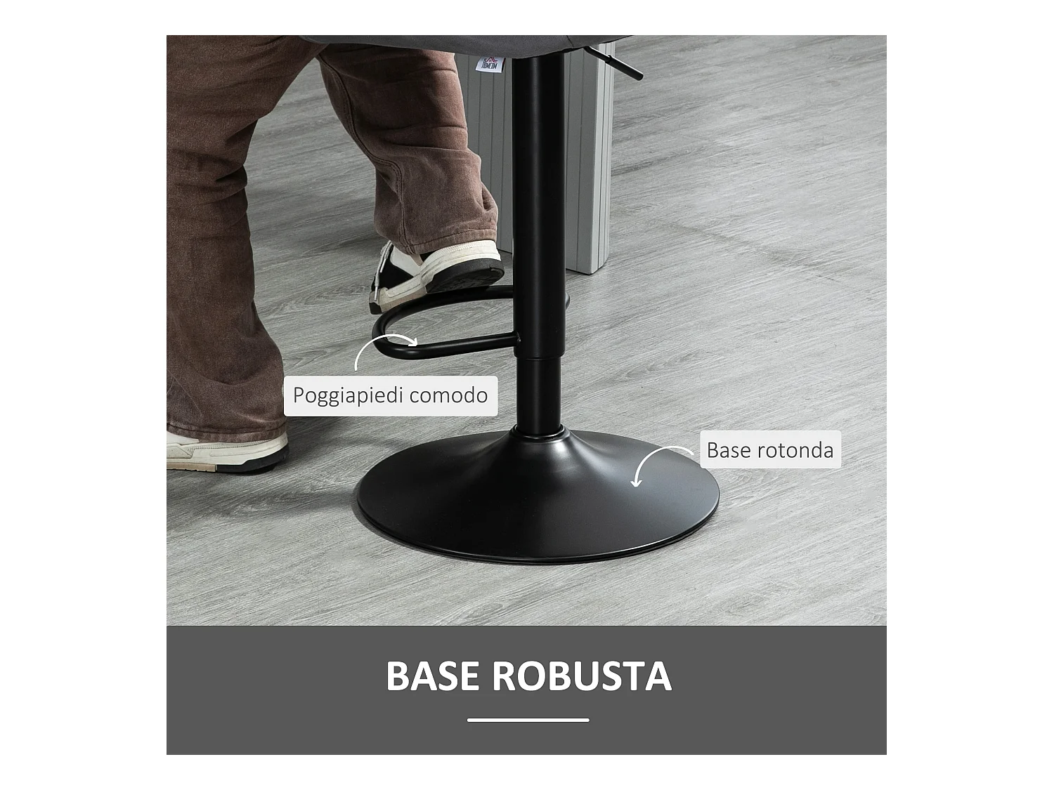 Set 2 sgabelli bar girevoli effetto velluto altezza regolabile