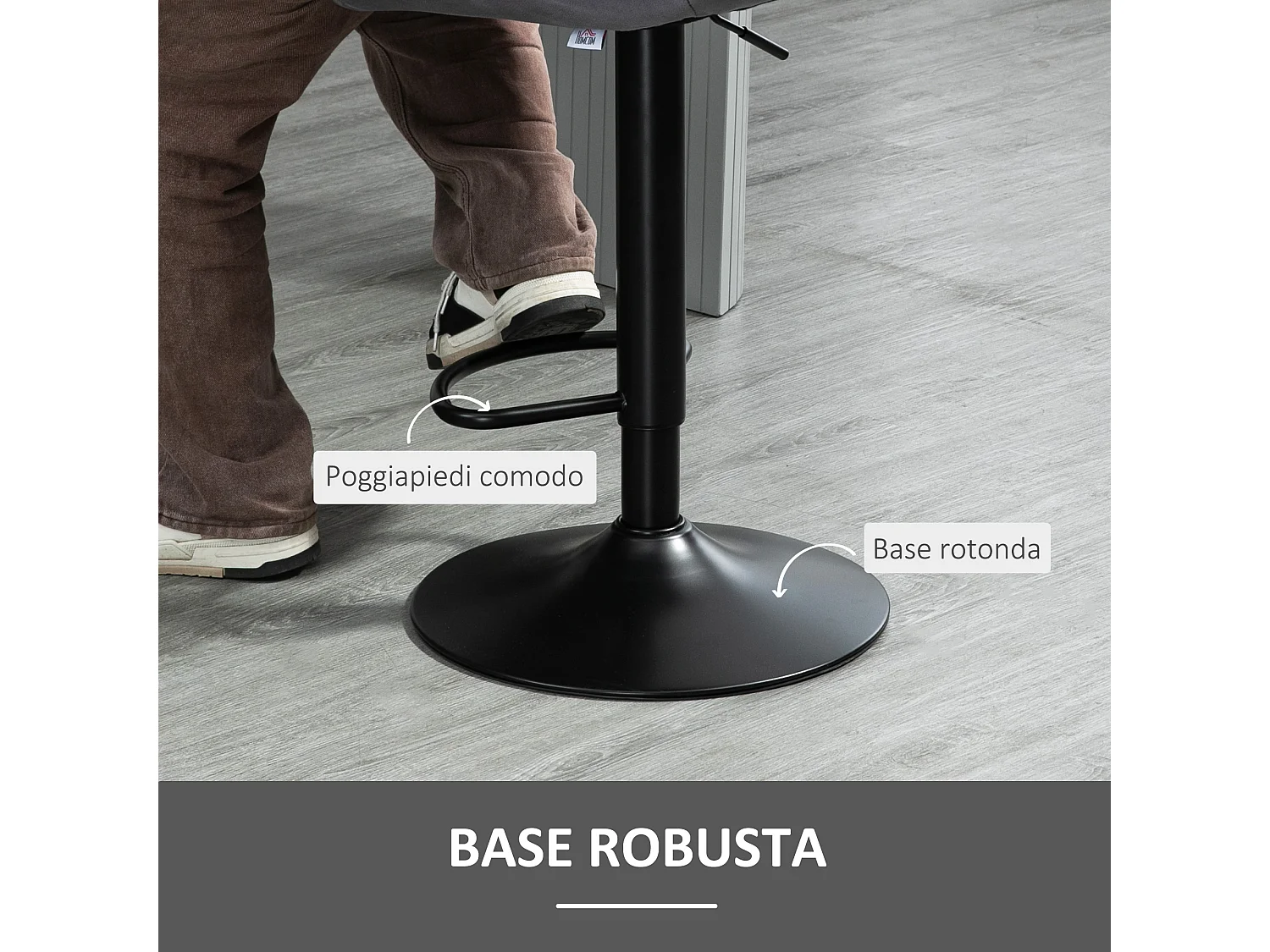 Set 2 sgabelli bar girevoli effetto velluto altezza regolabile