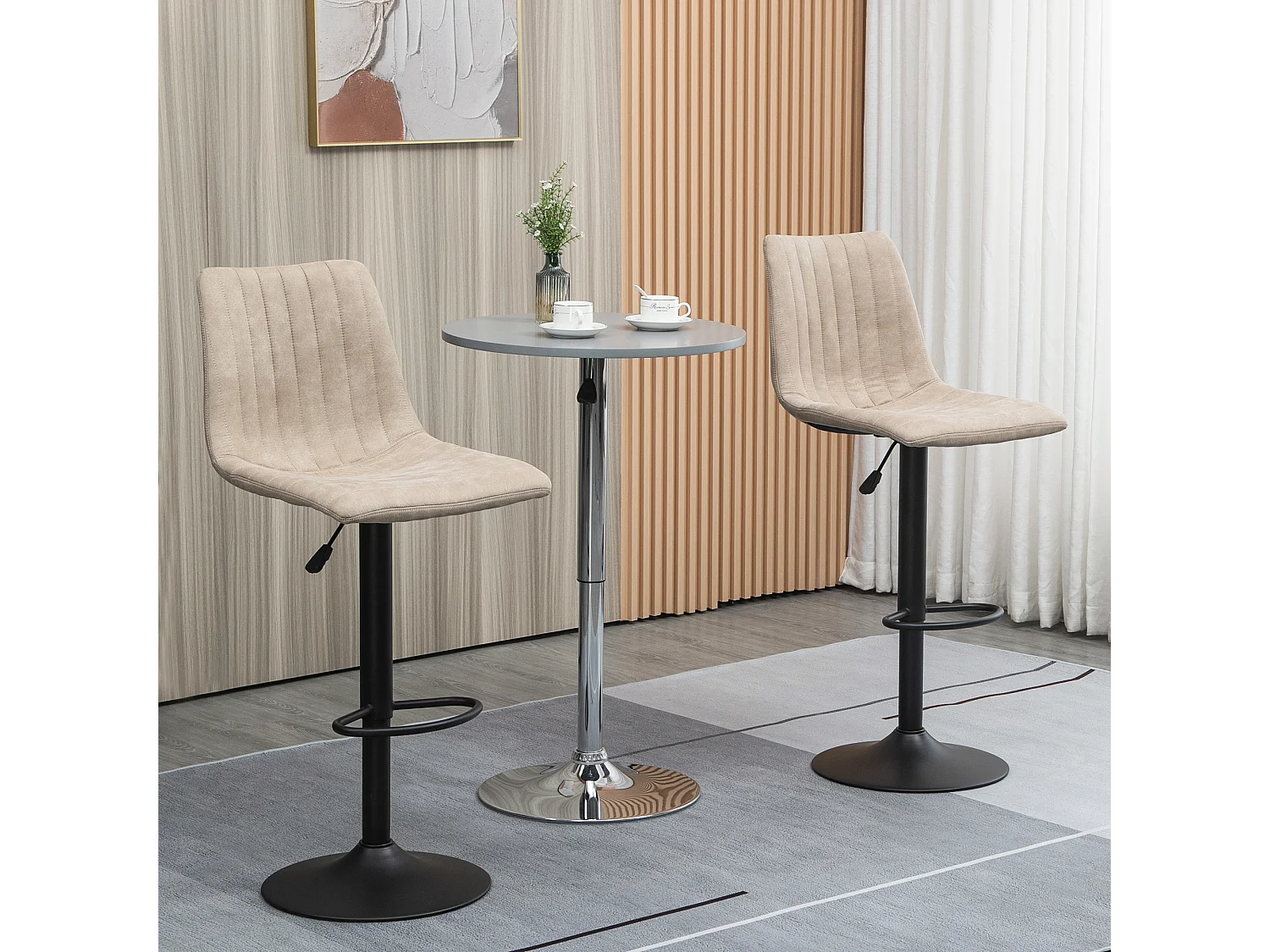 Sgabelli da bar set 2pz altezza regolabile poggiapiedi marrone