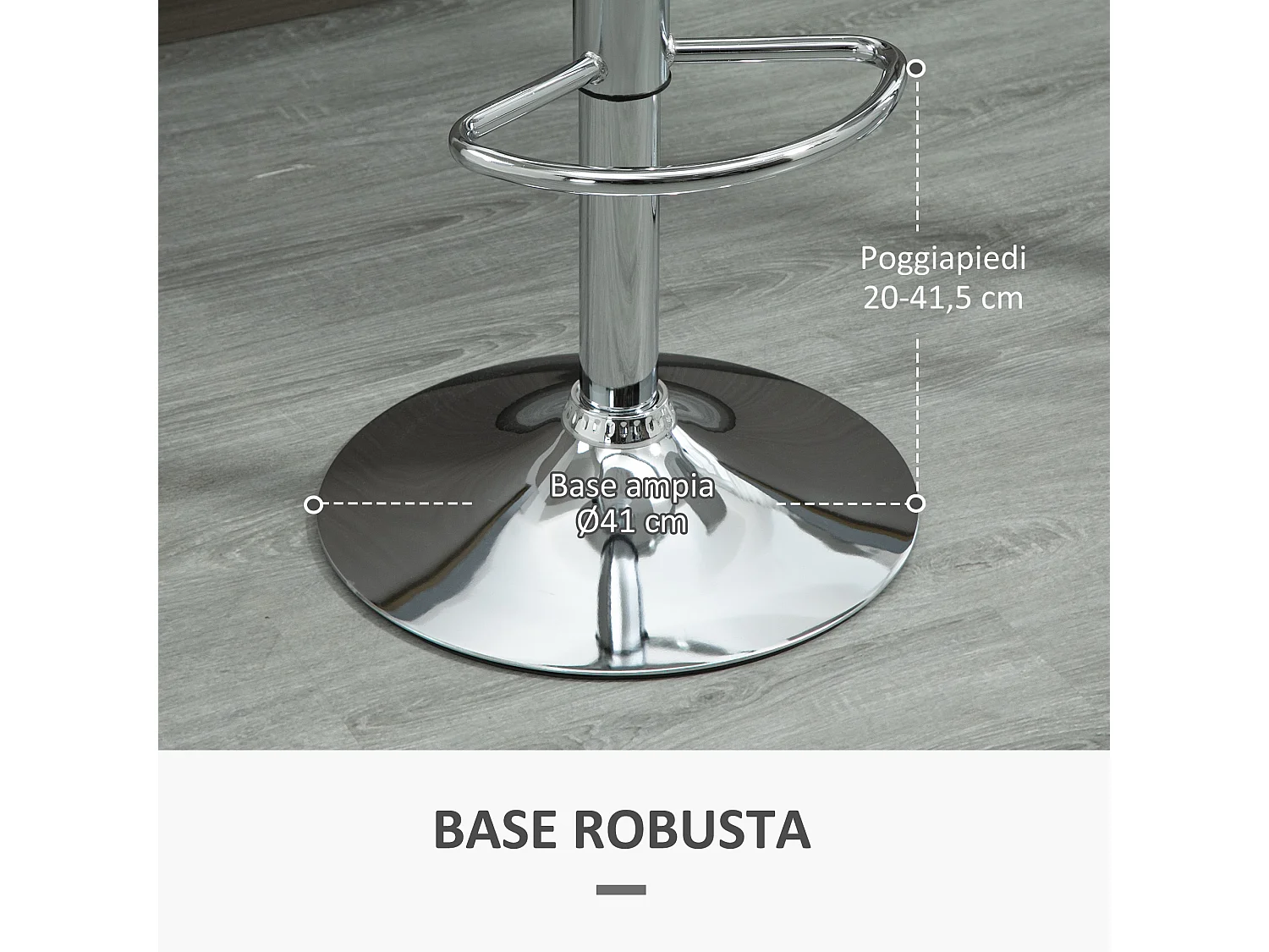 Set 2 sgabelli alti girevoli con schienale e altezza regolabile