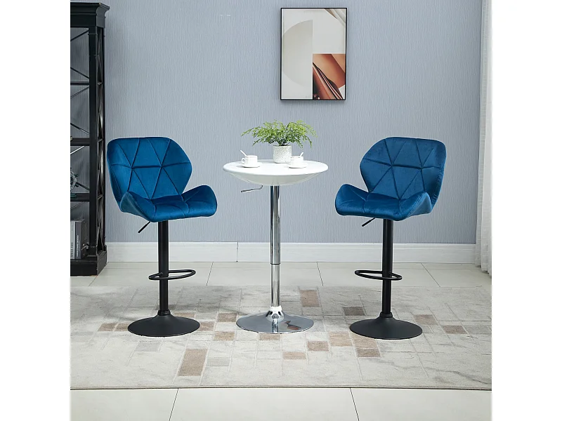 Set 2 sgabelli da bar girevoli altezza regolabile in velluto
