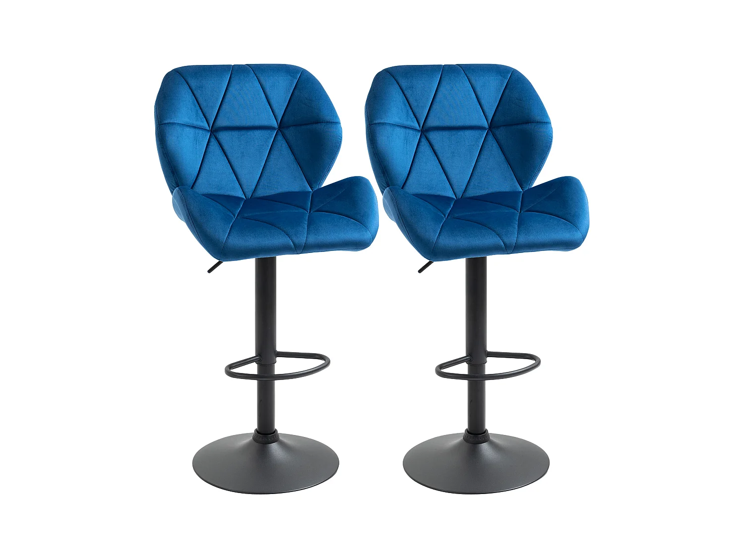 Set 2 sgabelli da bar girevoli altezza regolabile in velluto