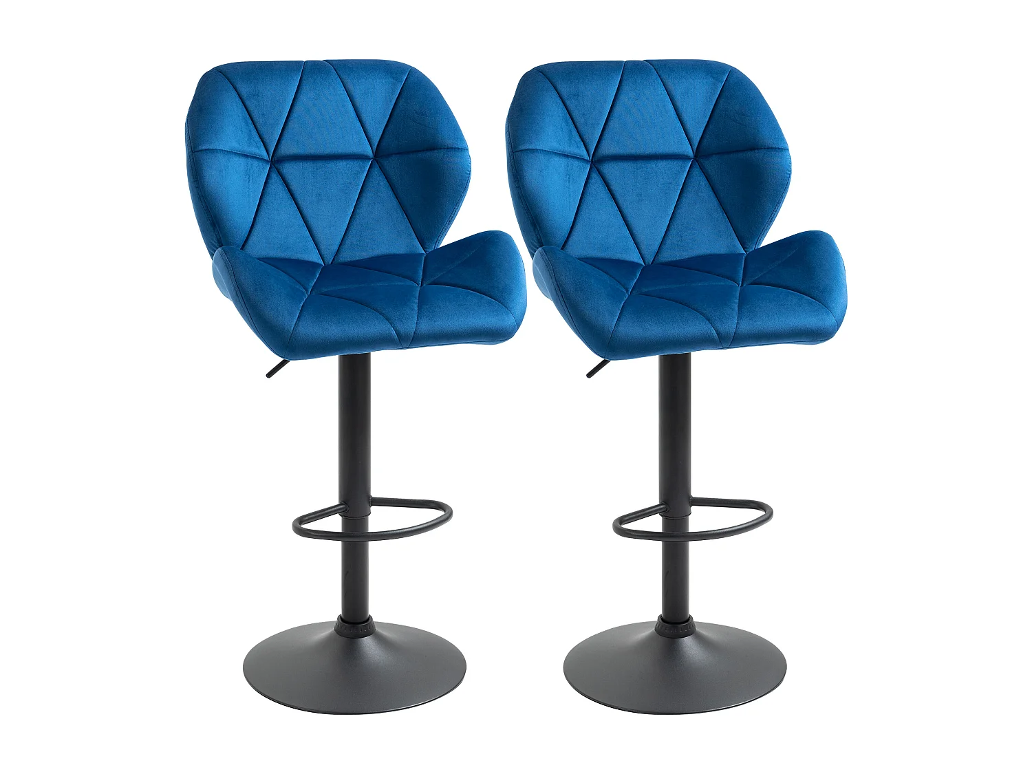 Set 2 sgabelli da bar girevoli altezza regolabile in velluto