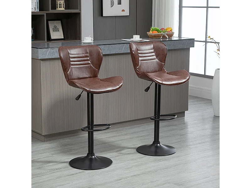 Set 2 sgabelli da bar girevoli con altezza regolabile e poggiapiedi