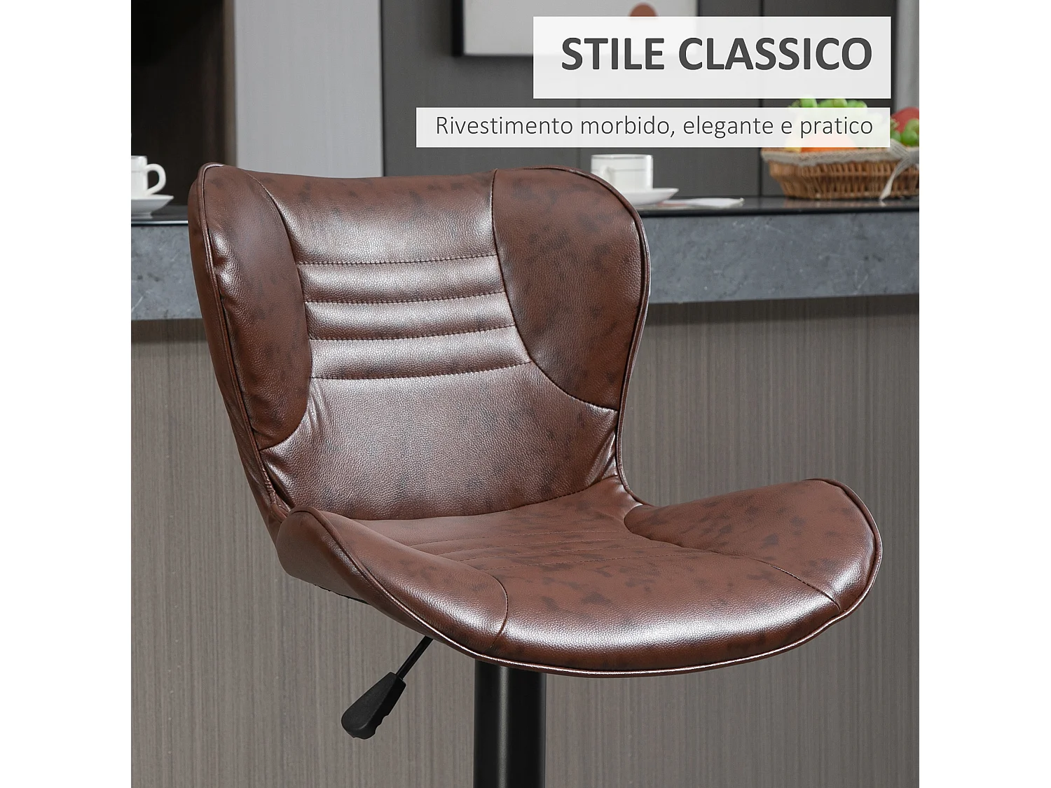 Set 2 sgabelli da bar girevoli con altezza regolabile e poggiapiedi