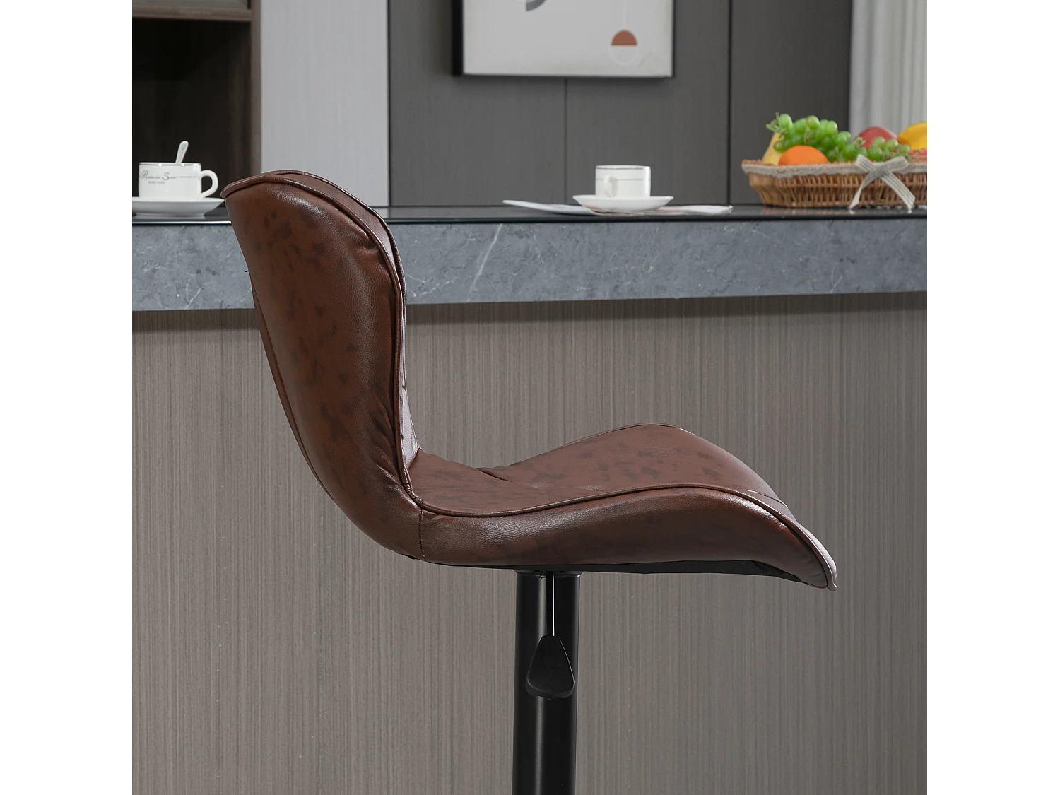 Set 2 sgabelli da bar girevoli con altezza regolabile e poggiapiedi