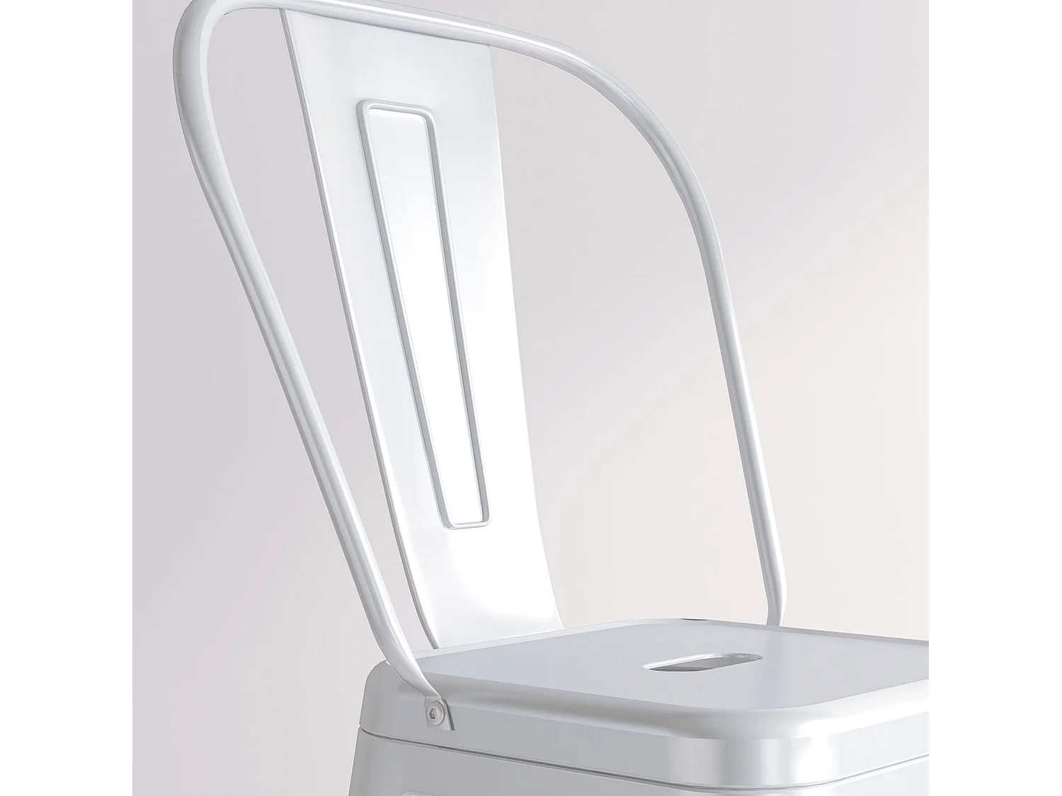 Set 2 sgabelli da bar impilabili con schienale rimovibile bianco