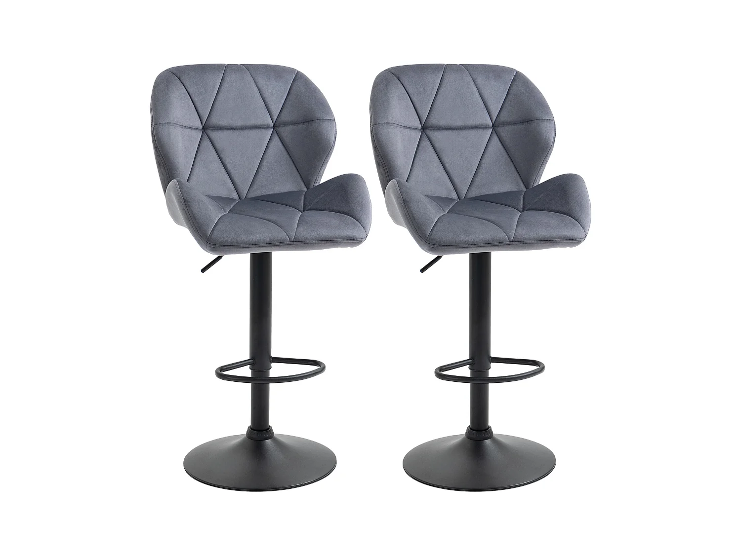 Set 2 sgabelli da bar girevoli altezza regolabile in velluto