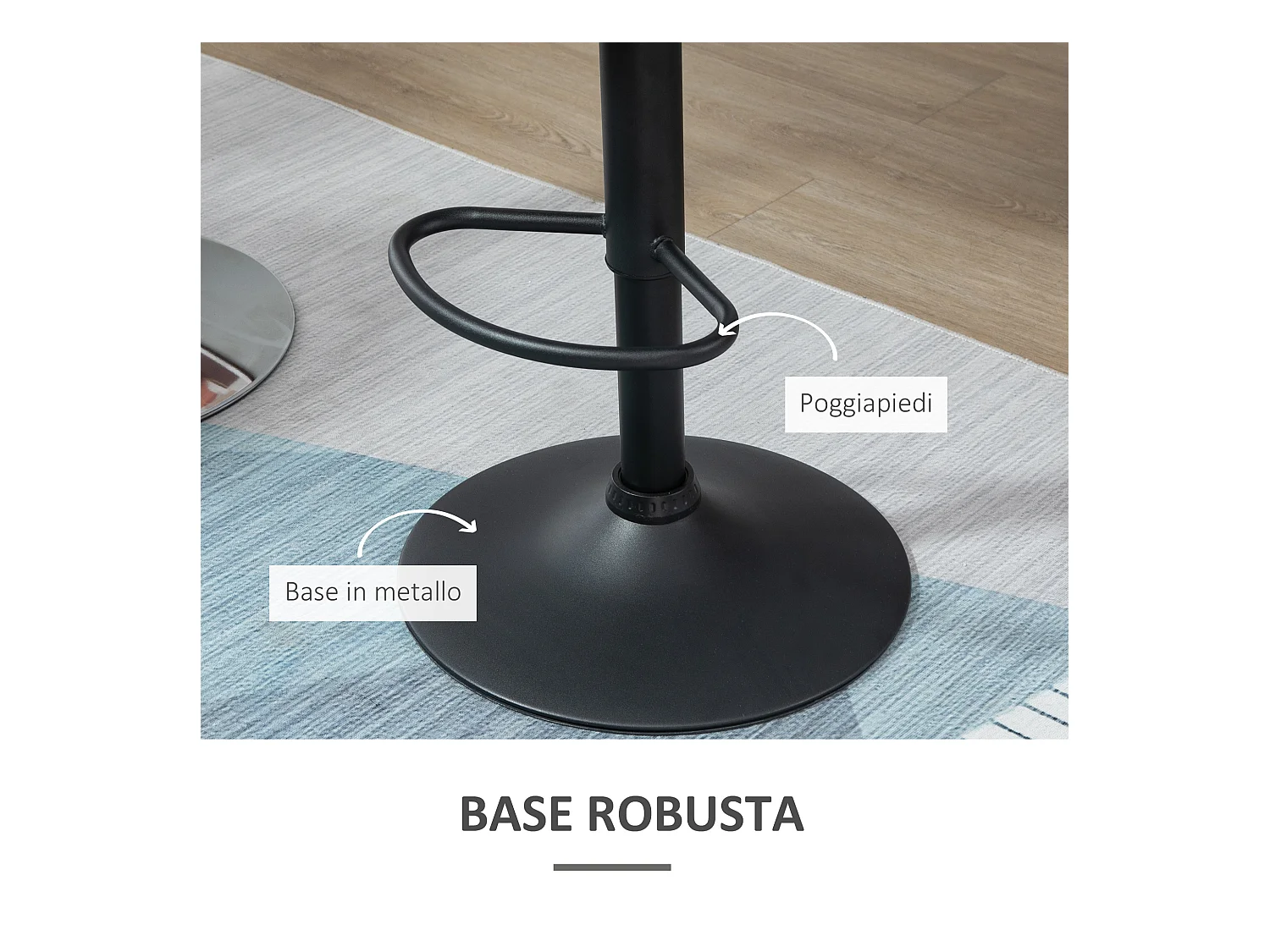 Set 2 sgabelli da bar girevoli altezza regolabile in velluto