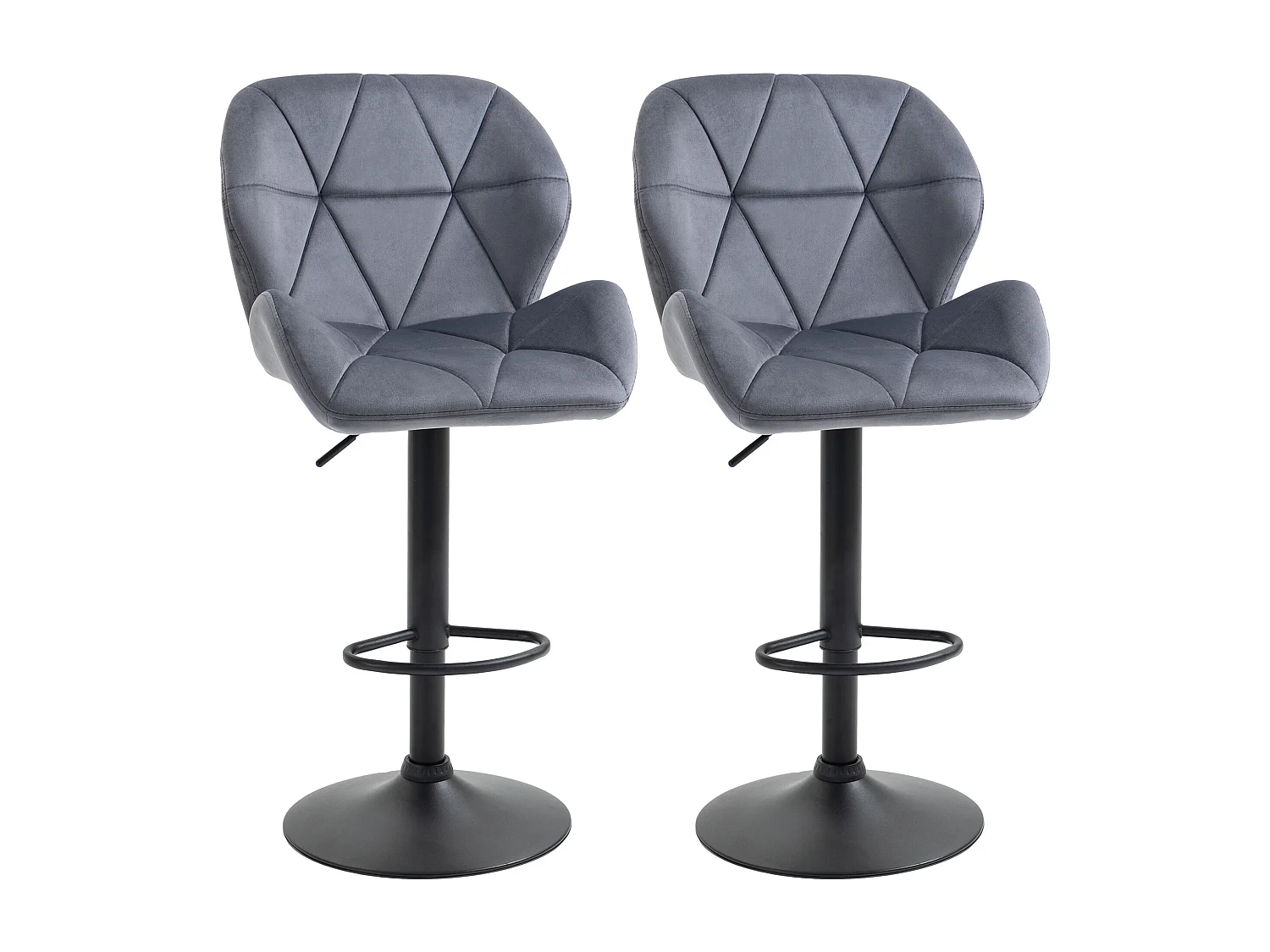 Set 2 sgabelli da bar girevoli altezza regolabile in velluto