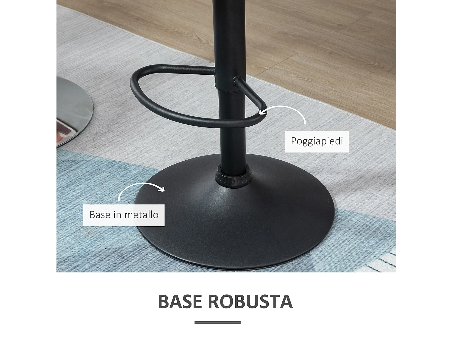 Set 2 sgabelli da bar girevoli altezza regolabile in velluto