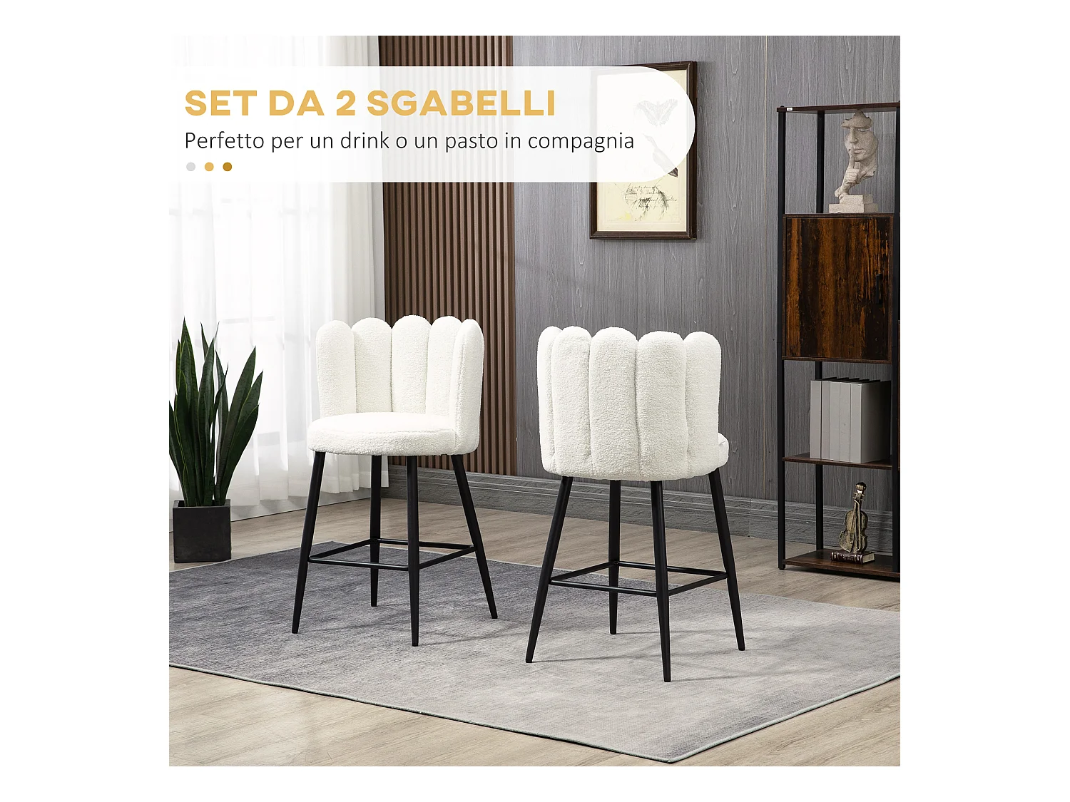 Sgabelli da cucina 2 pezzi con poggiapiedi regolabile