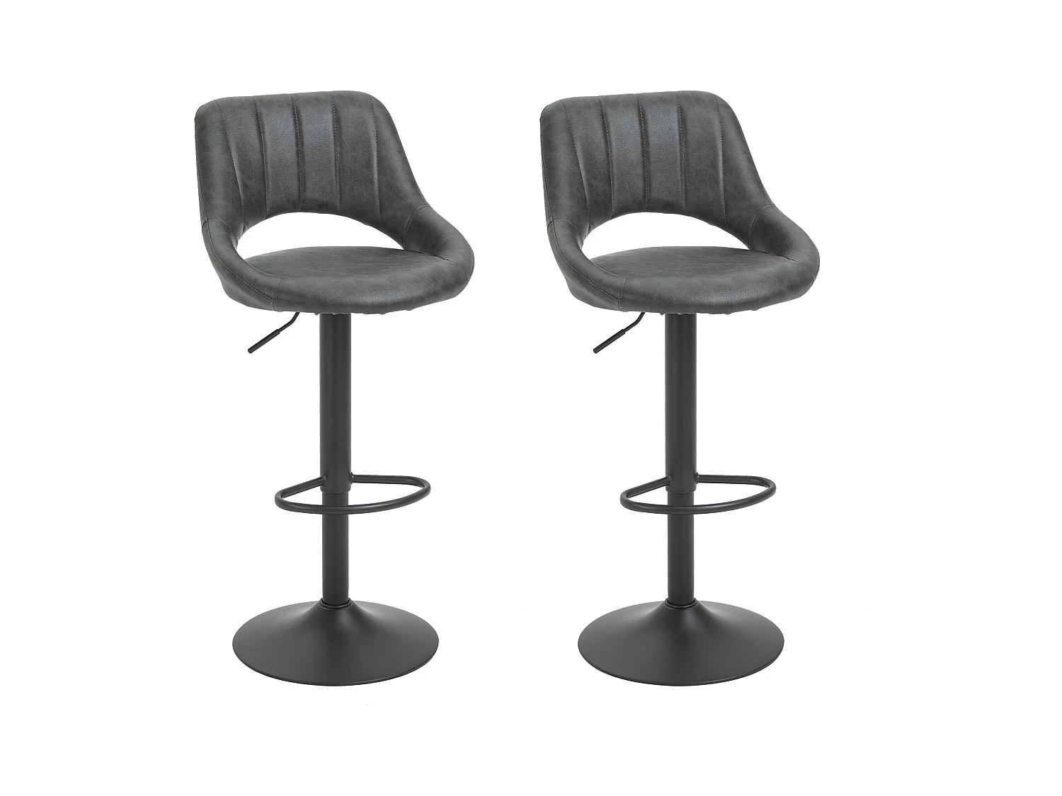 Set 2 sgabelli da bar girevoli altezza regolabile e poggiapiedi