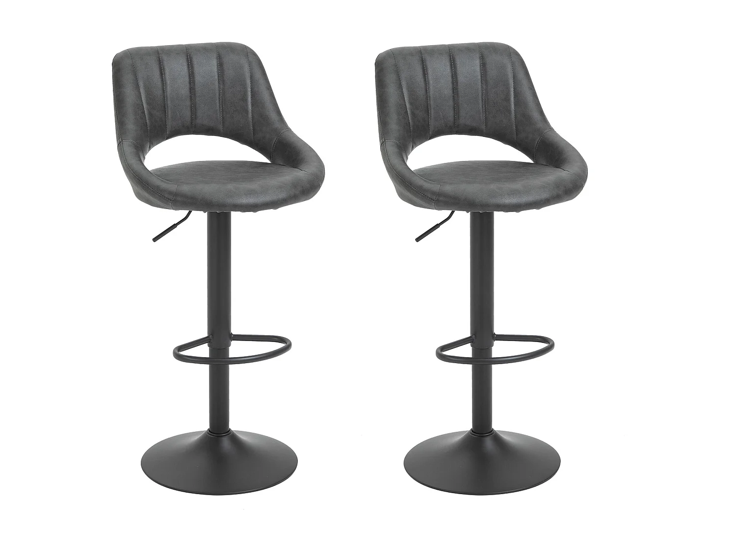 Set 2 sgabelli da bar girevoli altezza regolabile e poggiapiedi