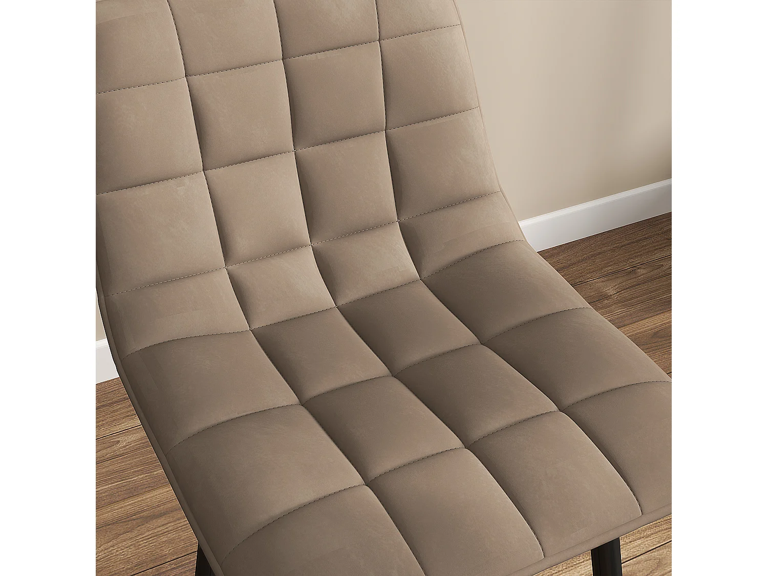 Set 2 sgabelli da cucina stile nordico effetto velluto marrone