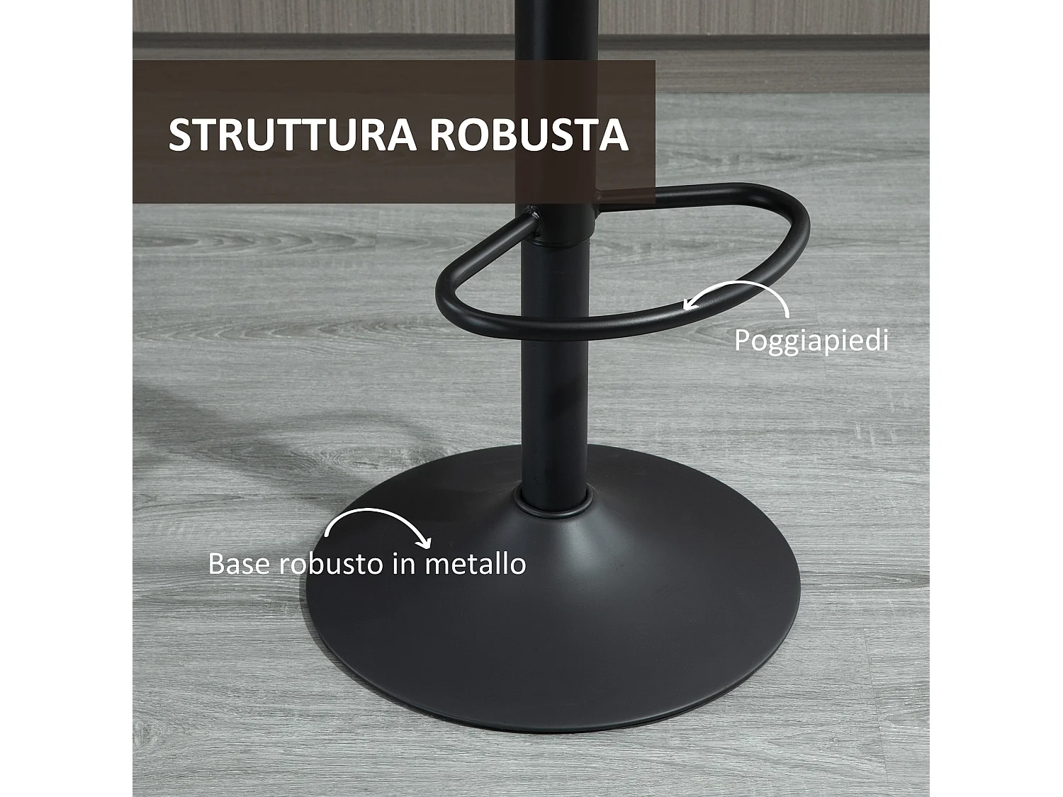 Set di 2 sgabelli da bar con schienale e altezza regolabile