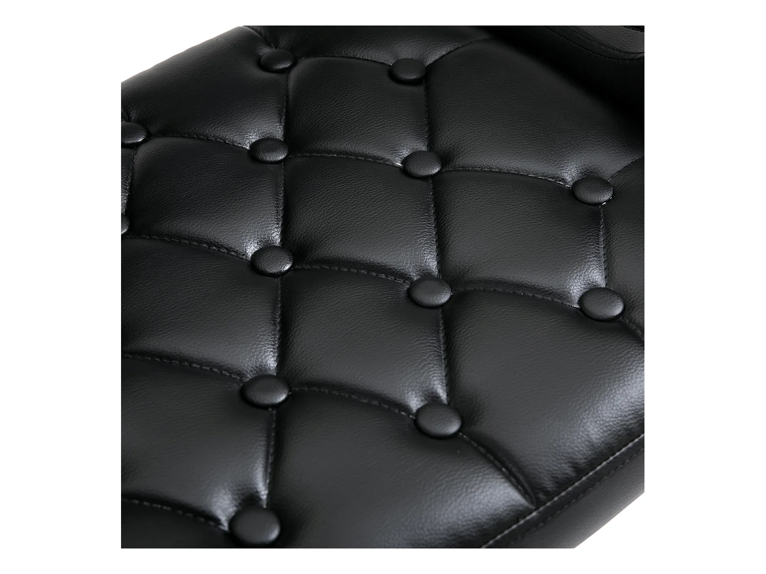 Sgabello da bar con braccioli e schienale in finta pelle nera