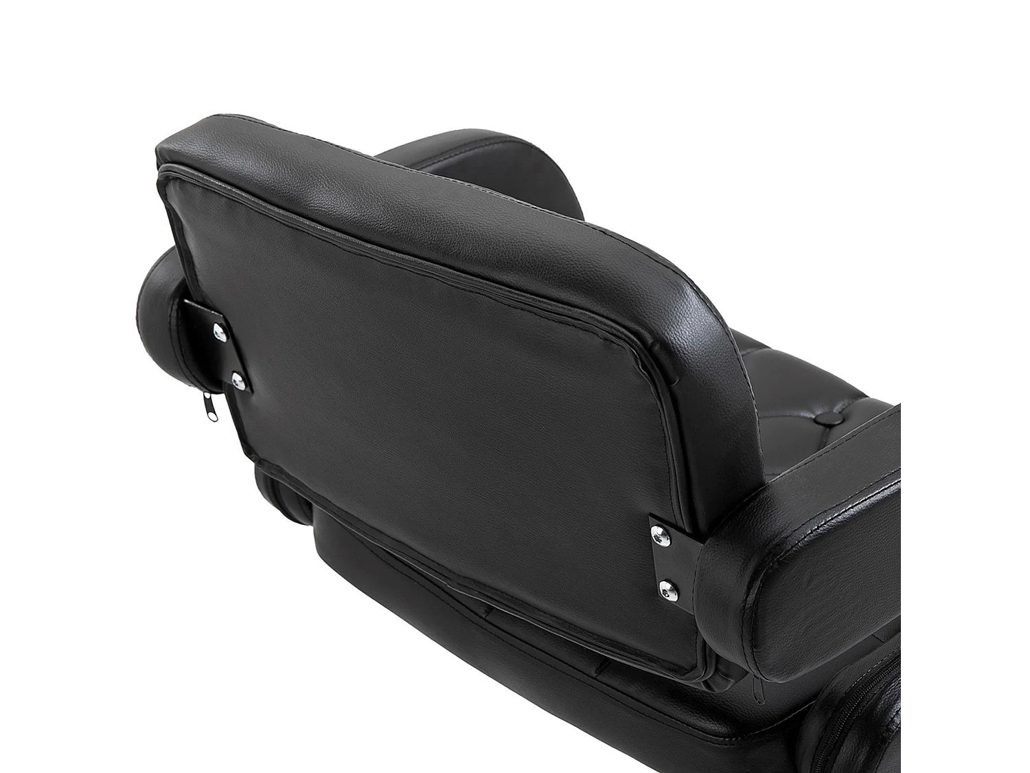 Sgabello da bar con braccioli e schienale in finta pelle nera