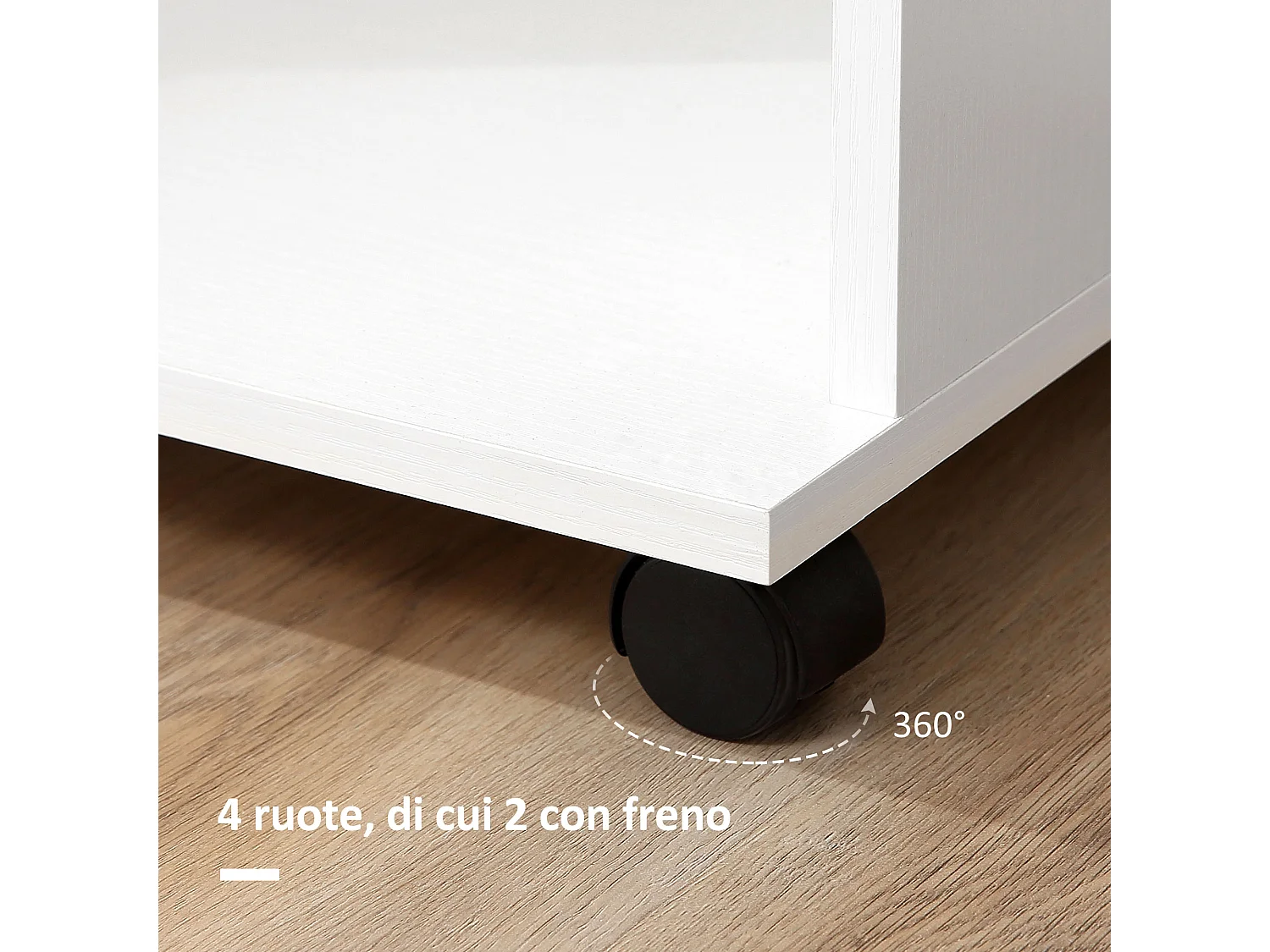 Stand appendiabiti con 3 ripiani attaccapanni e ruote in legno