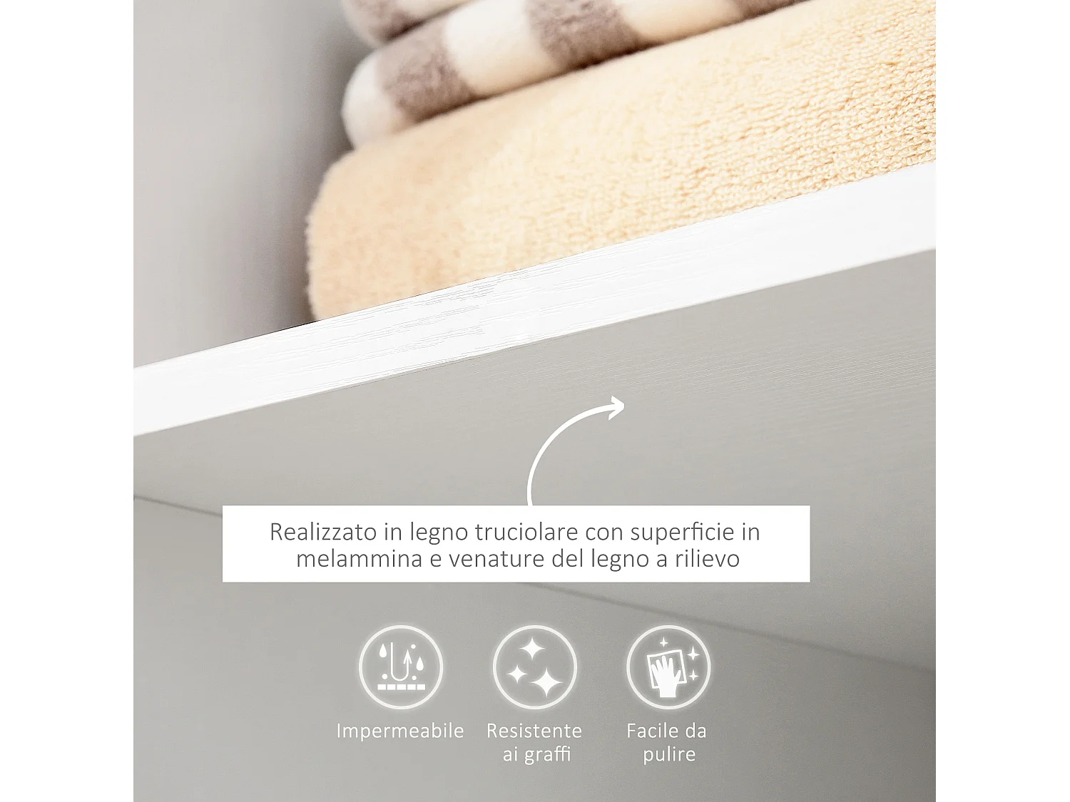 Stand appendiabiti con 3 ripiani attaccapanni e ruote in legno