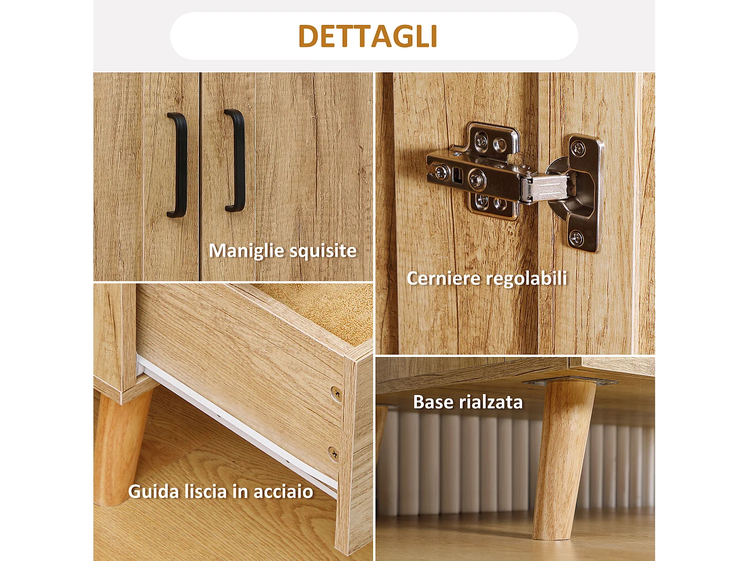 Armadio 2 ante con 2 cassetti asta appendiabiti in legno